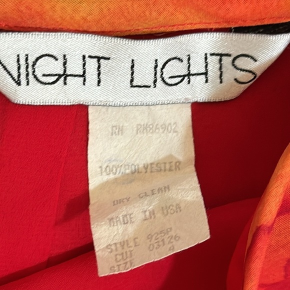 Funky Flowy Watercolor Warm Color Wide-Leg Sheer  Pants by Night Lights, Size 4 - Picture 7 of 9